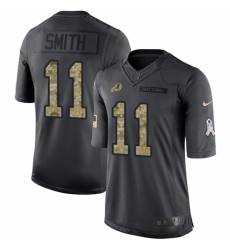 Men's Nike Washington Redskins #11 Alex Smith Limited Black 2016 Salute to Service NFL Jersey