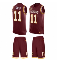 Men's Nike Washington Redskins #11 Alex Smith Limited Burgundy Red Tank Top Suit NFL Jersey