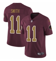 Youth Nike Washington Redskins #11 Alex Smith Burgundy Red/Gold Number Alternate 80TH Anniversary Vapor Untouchable Elite Player NFL Jersey