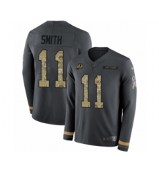 Youth Nike Washington Redskins #11 Alex Smith Limited Black Salute to Service Therma Long Sleeve NFL Jersey