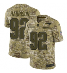 Men's Nike New England Patriots #92 James Harrison Limited Camo 2018 Salute to Service NFL Jersey