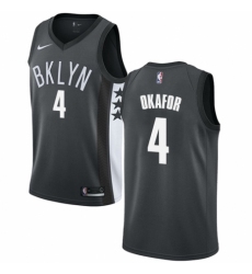 Men's Nike Brooklyn Nets #4 Jahlil Okafor Swingman Gray NBA Jersey Statement Edition