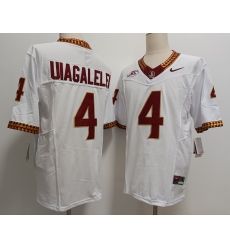 Men's Florida State Seminoles #4 DJ Uiagalelei White FUSE College Stitched Jersey