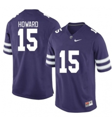 Men's Kansas State Wildcats #15 Will Howard Purple Limited Stitched Jersey