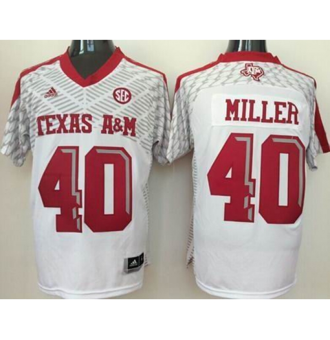 Texas A&M Aggies #40 Von Miller White SEC Patch Stitched NCAA Jersey