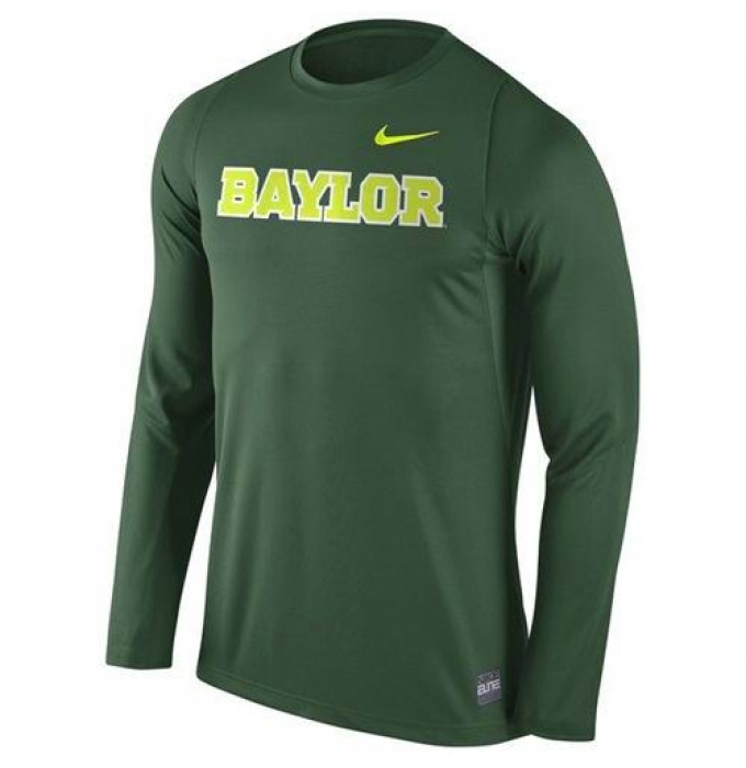 Baylor Bears Nike 2016 Elite Basketball Shooter Long Sleeves Dri-FIT Top Green