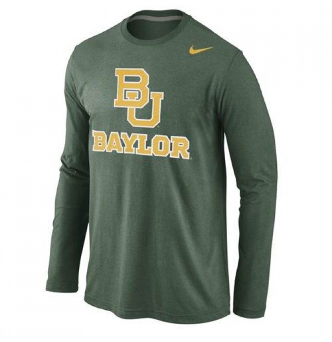 Baylor Bears Nike Logo Cotton Long Sleeves T-Shirt Green