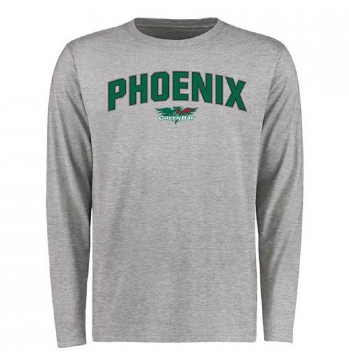 Wisconsin-Green Bay Phoenix Proud Mascot Long Sleeves T-Shirt Ash
