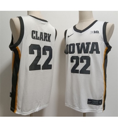 Men's Iowa Hawkeyes #22 Caitlin Clark White Stitched Football Jersey