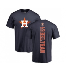 MLB Nike Houston Astros #15 Carlos Beltran Navy Blue Backer T-Shirt
