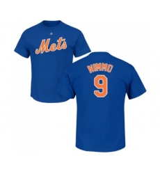Baseball New York Mets #9 Brandon Nimmo Royal Blue Name & Number T-Shirt