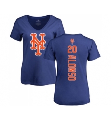 Baseball Women's New York Mets #20 Pete Alonso Royal Blue Backer T-Shirt