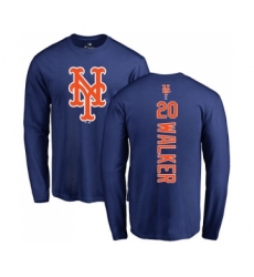 MLB Nike New York Mets #20 Neil Walker Royal Blue Backer Long Sleeve T-Shirt