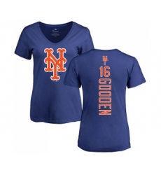MLB Women's Nike New York Mets #16 Dwight Gooden Royal Blue Backer T-Shirt