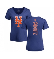 MLB Women's Nike New York Mets #32 Steven Matz Royal Blue Name & Number T-Shirt