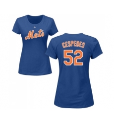 MLB Women's Nike New York Mets #52 Yoenis Cespedes Royal Blue Name & Number T-Shirt