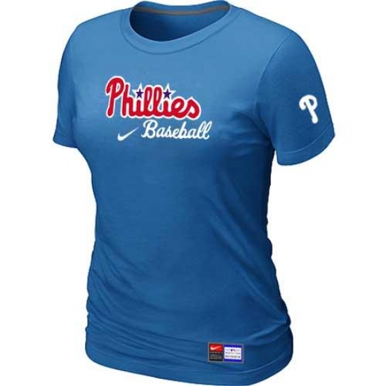 MLB Women's Philadelphia Phillies Nike Practice T-Shirt - Light Blue ...
