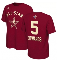 Men's 2024 All-Star #5 Anthony Edwards Crimson T-Shirt