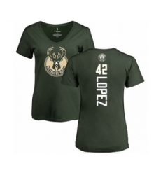 Basketball Women's Milwaukee Bucks #42 Robin Lopez Green Backer T-Shirt