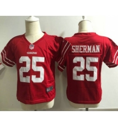 Toddler San Francisco 49ers #25 Richard Sherman Scarlet Red Team Color Stitched NFL Nike Game Jersey