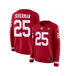 Women's Nike San Francisco 49ers #25 Richard Sherman Limited Red Therma Long Sleeve NFL Jersey