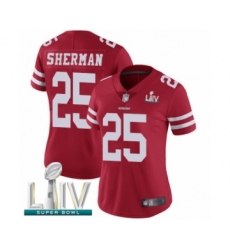 Women's San Francisco 49ers #25 Richard Sherman Red Team Color Vapor Untouchable Limited Player Super Bowl LIV Bound Football Jersey