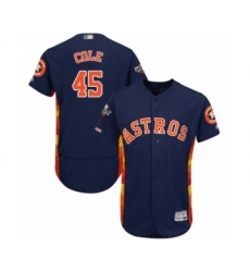 Men's Houston Astros #45 Gerrit Cole Navy Blue Alternate Flex Base Authentic Collection 2019 World Series Bound Baseball Jersey