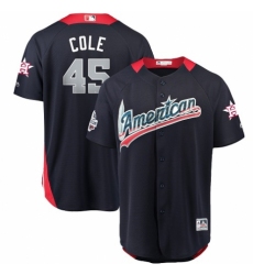 Men's Majestic Houston Astros #45 Gerrit Cole Game Navy Blue American League 2018 MLB All-Star MLB Jersey