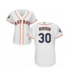 Women's Houston Astros #30 Hector Rondon Authentic White Home Cool Base 2019 World Series Bound Baseball Jersey