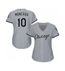Women's Majestic Chicago White Sox #10 Yoan Moncada Authentic Grey Road Cool Base MLB Jerseys