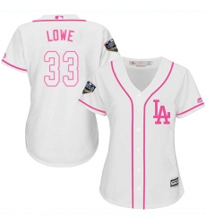 Women's Majestic Los Angeles Dodgers #33 Mark Lowe Authentic White Fashion Cool Base 2018 World Series MLB Jersey