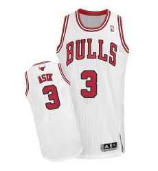 Women's Adidas Chicago Bulls #3 Omer Asik Authentic White Home NBA Jersey