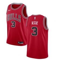 Youth Nike Chicago Bulls #3 Omer Asik Swingman Red Road NBA Jersey - Icon Edition