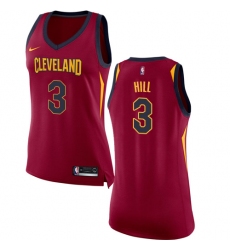 Women's Nike Cleveland Cavaliers #3 George Hill Authentic Maroon NBA Jersey - Icon Edition
