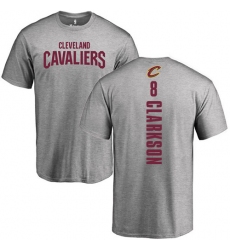 NBA Nike Cleveland Cavaliers #8 Jordan Clarkson Ash Backer T-Shirt