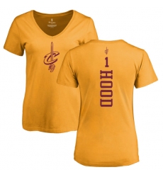 NBA Women's Nike Cleveland Cavaliers #1 Rodney Hood Gold One Color Backer Slim-Fit V-Neck T-Shirt