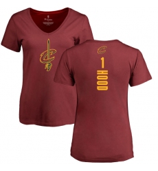 NBA Women's Nike Cleveland Cavaliers #1 Rodney Hood Maroon Backer T-Shirt