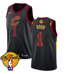 Youth Nike Cleveland Cavaliers #1 Rodney Hood Authentic Black 2018 NBA Finals Bound NBA Jersey Statement Edition