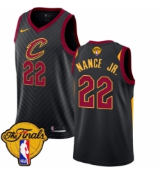 Men's Nike Cleveland Cavaliers #22 Larry Nance Jr. Swingman Black 2018 NBA Finals Bound NBA Jersey Statement Edition