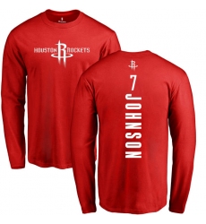 NBA Nike Houston Rockets #7 Joe Johnson Red Backer Long Sleeve T-Shirt