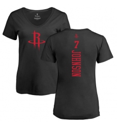 NBA Women's Nike Houston Rockets #7 Joe Johnson Black One Color Backer Slim-Fit V-Neck T-Shirt
