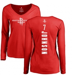 NBA Women's Nike Houston Rockets #7 Joe Johnson Red Backer Long Sleeve T-Shirt
