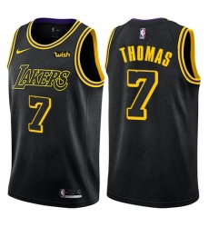 Men's Nike Los Angeles Lakers #7 Isaiah Thomas Authentic Black City Edition NBA Jersey