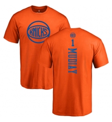 NBA Nike New York Knicks #1 Emmanuel Mudiay Orange One Color Backer T-Shirt