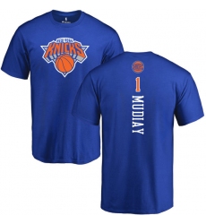 NBA Nike New York Knicks #1 Emmanuel Mudiay Royal Blue Backer T-Shirt
