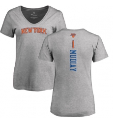 NBA Women's Nike New York Knicks #1 Emmanuel Mudiay Ash Backer T-Shirt