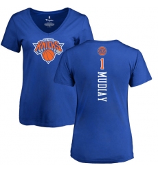 NBA Women's Nike New York Knicks #1 Emmanuel Mudiay Royal Blue Backer T-Shirt