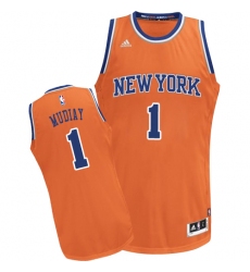 Youth Adidas New York Knicks #1 Emmanuel Mudiay Swingman Orange Alternate NBA Jersey