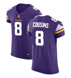 Men's Nike Minnesota Vikings #8 Kirk Cousins Purple Team Color Vapor Untouchable Elite Player NFL Jersey