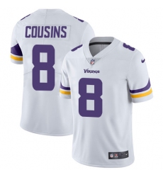 Men's Nike Minnesota Vikings #8 Kirk Cousins White Vapor Untouchable Limited Player NFL Jersey